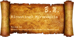 Birnstingl Mirandella névjegykártya